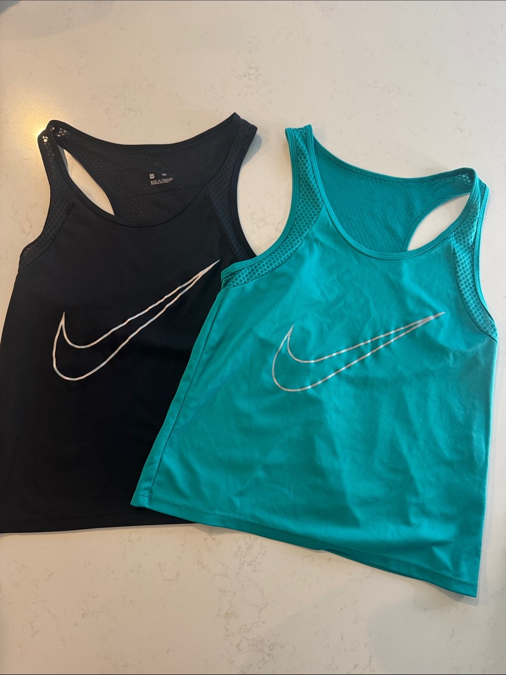 Bundle of 2 Nike Women's Racerback Tanks - Black & Teal